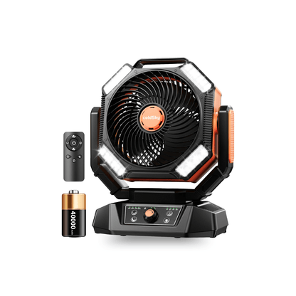 20000mAh Camping Fan with LED Lantern – 8-Speed Rechargeable Fan