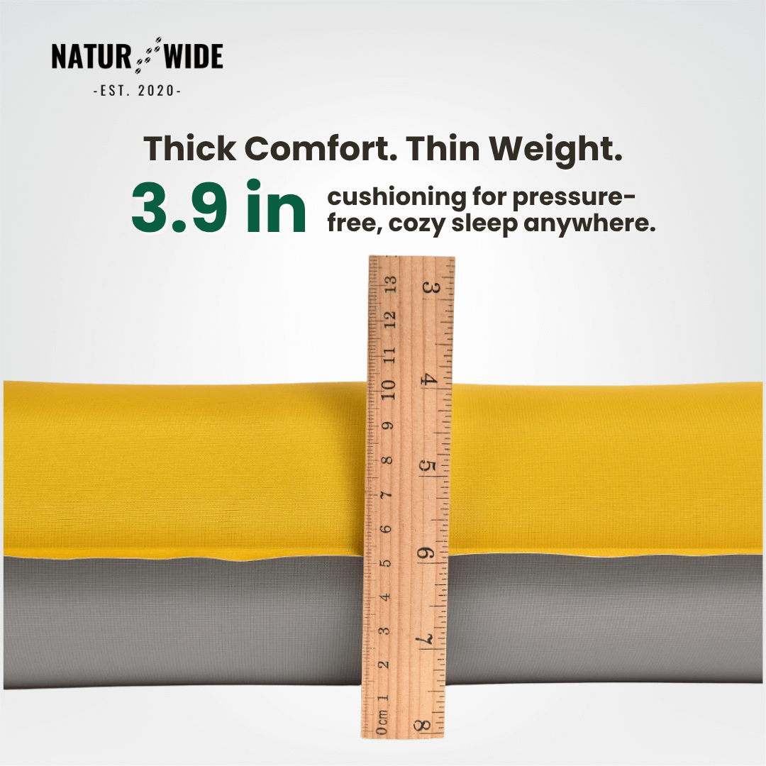 NaturWide 7.6R Camping Sleeping Pad – Ultralight, Self-Inflating &amp; Double-Reinforced