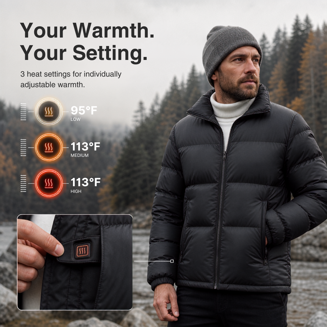 Naturwide Heated Winter Jacket – 6 Heating Zones, Waterproof &amp; Extra Warm for Men and Women