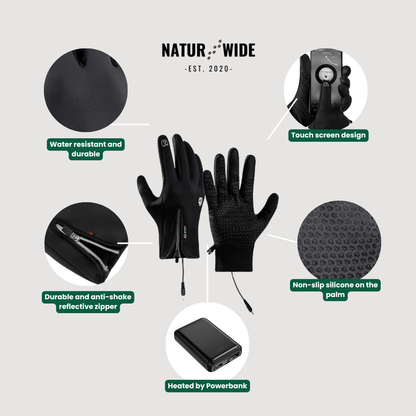 Heated Gloves (Power Bank Powered) – Waterproof &amp; Windproof