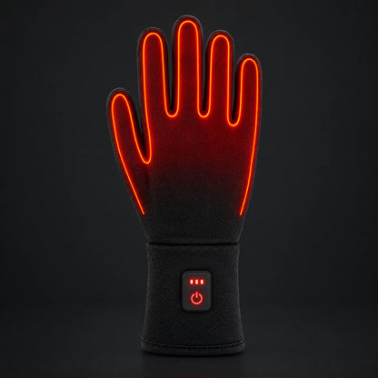 Heating wire inside the glove: across the back of the hand and along all five fingers