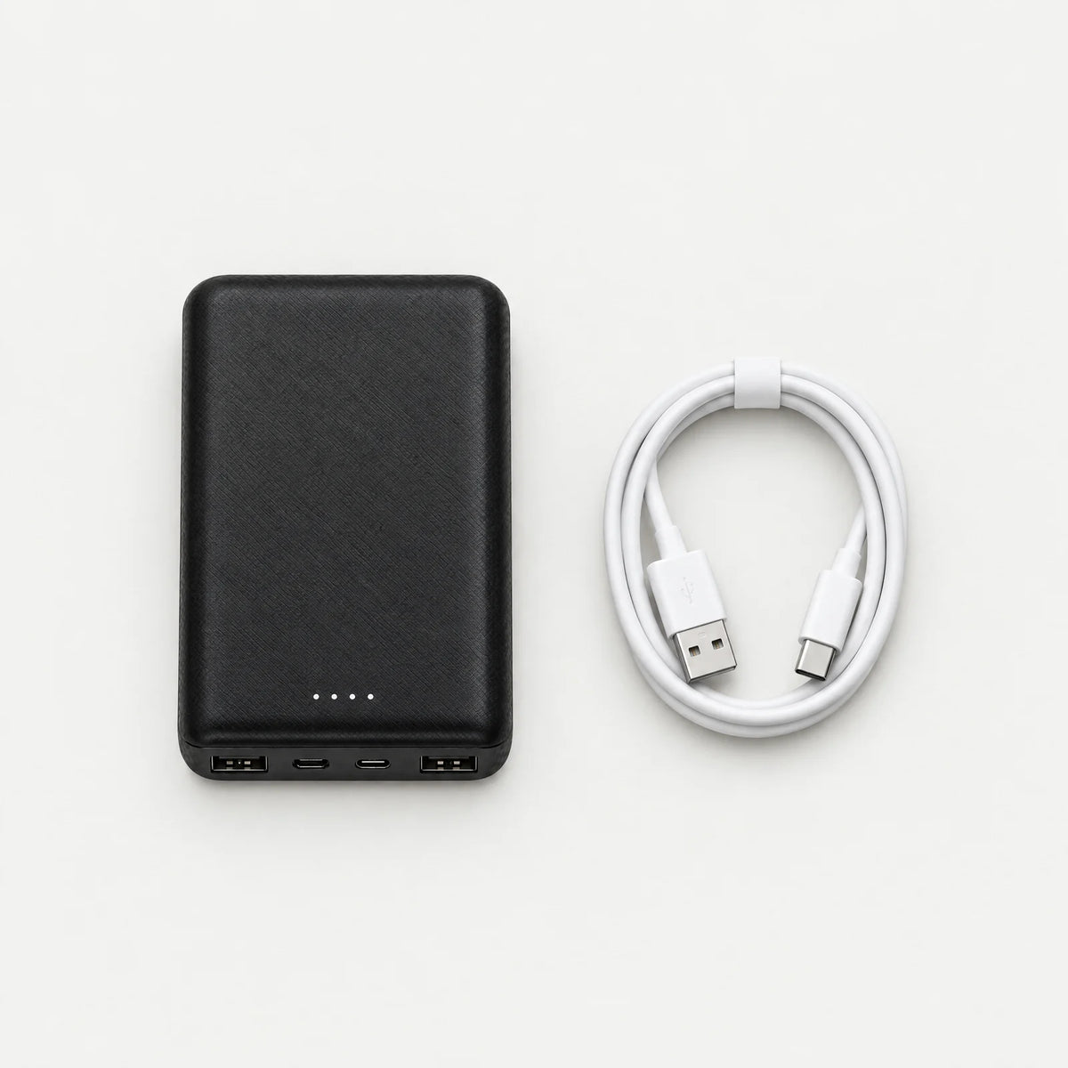 In the box: power bank and USB charging cable